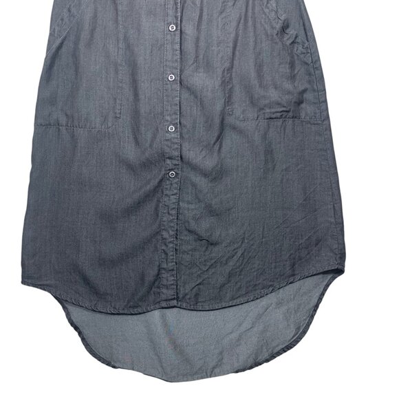 long sleeve shirt dress dark grey button down tunic sz SMby STANDARD GRACE - Picture 11 of 16